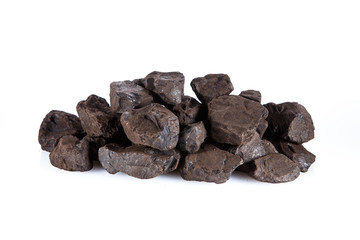 Brown coal on a white background