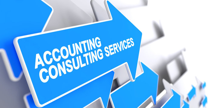 Accounting Consulting Services - Text on the Blue Cursor. 3D.