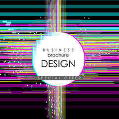 Dynamic trendy design with glitch effect. Can be used as Covers, Placards, Posters, Flyers. EPS 10 Vector illustration.