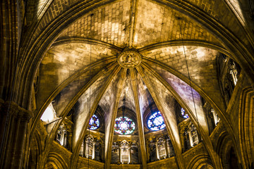 Cathedral Saint Eulalia in Barcelona, Spain