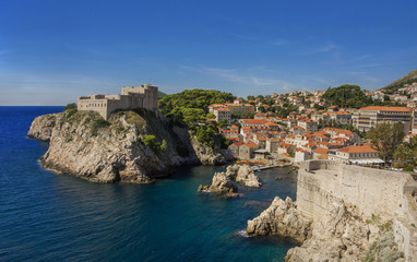 Fototapeta na wymiar Dubrovnik Fort Lovrijenac view from City Walls
