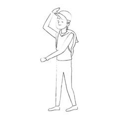 happy handsome young man with baseball hat  icon image vector illustration design 