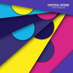 Vector material design background. Abstract creative concept layout template. For web and mobile app, paper art illustration, style blank, poster, booklet. Motion wallpaper element. Flat ui.