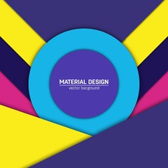 Vector material design background. Abstract creative concept layout template. For web and mobile app, paper art illustration, style blank, poster, booklet. Motion wallpaper element. Flat ui.