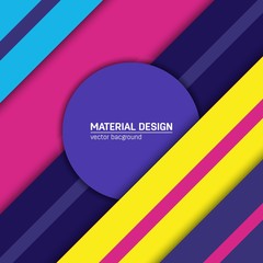 Vector material design background. Abstract creative concept layout template. For web and mobile app, paper art illustration, style blank, poster, booklet. Motion wallpaper element. Flat ui.