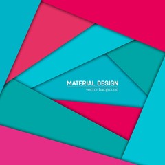 Vector material design background. Abstract creative concept layout template. For web and mobile app, paper art illustration, style blank, poster, booklet. Motion wallpaper element. Flat ui.