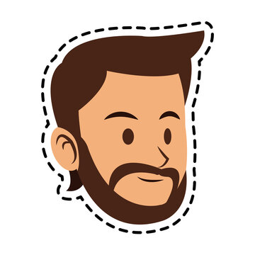 happy handsome bearded young man icon image vector illustration design 