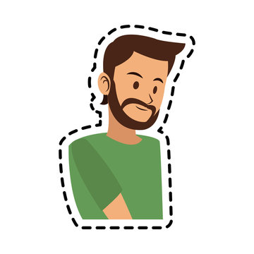 happy handsome bearded young man icon image vector illustration design 