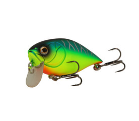 Fishing lure isolated on white. Wobbler in three color.