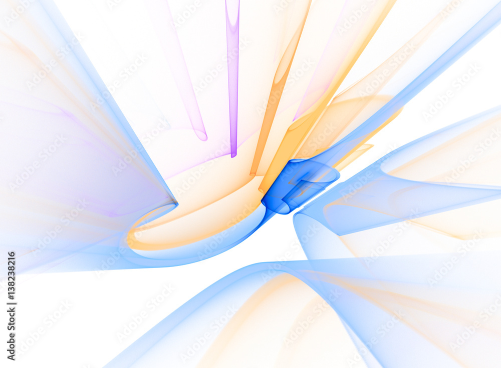 Poster Abstract soft color fractal on a white background