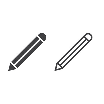 penci line icon, outline and solid vector sign, linear and full pictogram isolated on white, logo illustration