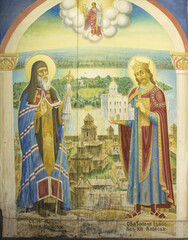 Icons on the walls of St. Michael's Cathedral in Kiev