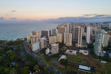 Fototapeta premium Aerial photo Honolulu Hawaii