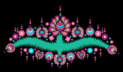 Folk flower vignette