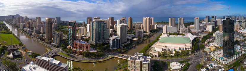 Fototapeta na wymiar Aerial photo Honolulu Hawaii