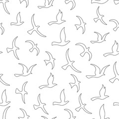 Flying birds seamless pattern.
