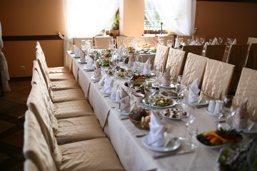 The dishes in the restaurant