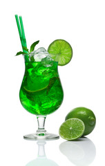Mojito cocktail on white