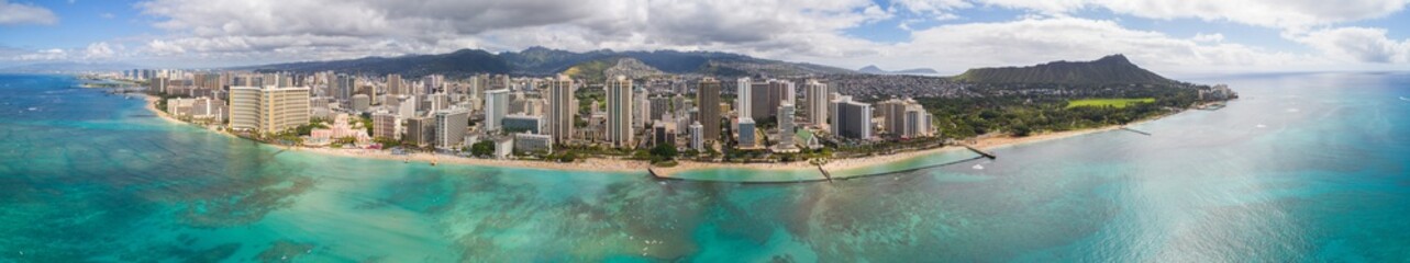 Amazing aerial of Oahu Hawaii