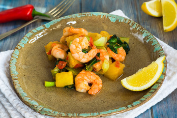 Prawn and pineapple stir fry