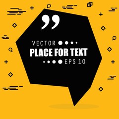 Abstract concept vector empty speech square quote text bubble. For web and mobile app isolated on background, illustration template design, creative presentation, business infographic social media.