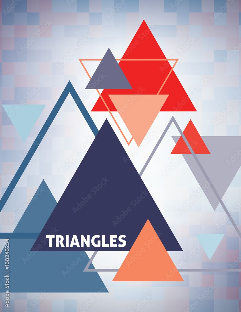 Aufkleber Geometric template with multicolored triangles. Vector graphics