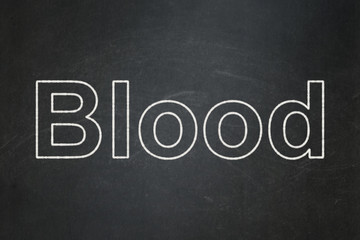 Obraz premium Medicine concept: Blood on chalkboard background