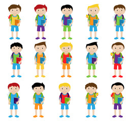 Collection of Cute and Ethnically Diverse Male Students and Children