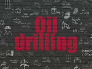 Manufacuring concept: Oil Drilling on wall background