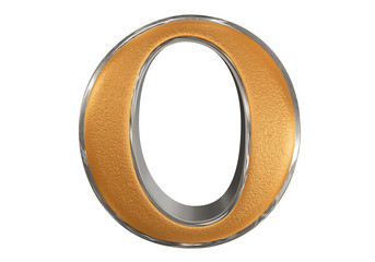 Lowercase letter O, isolated on white, with clipping path, 3D illustration