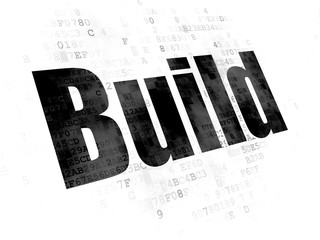 Building construction concept: Build on Digital background