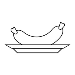 single sausage icon image vector illustration design 