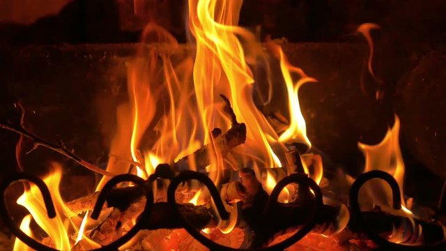 High quality video of fireplace in 4K