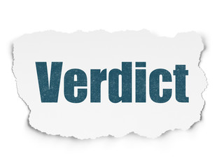 Obraz premium Law concept: Verdict on Torn Paper background
