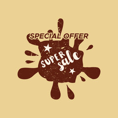Color background with isolated sale stamp