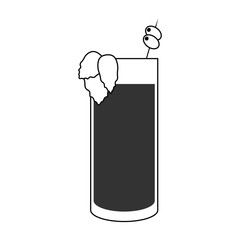 garnished cocktail drink icon image vector illustration design 