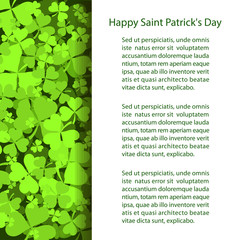 St Patricks Day background with Shamrock Leaves. Vector illustration. eps10