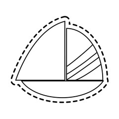 Obraz premium single sailboat icon image vector illustration design 