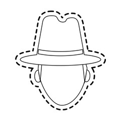 faceless man with hat icon image vector illustration design 