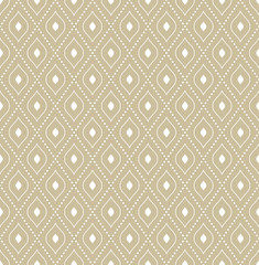 Seamless ornament. Modern geometric pattern with repeating elements. Golden and white pattern