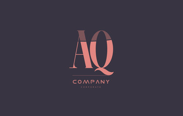 aq a q pink vintage retro letter company logo icon design