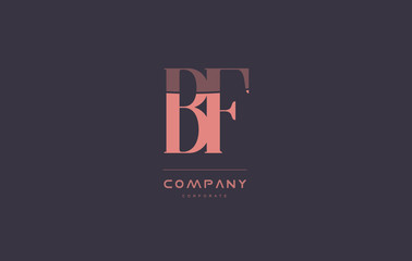 bf b f pink vintage retro letter company logo icon design