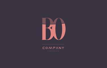 Fototapeta na wymiar bo b o pink vintage retro letter company logo icon design