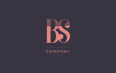 bs b s pink vintage retro letter company logo icon design