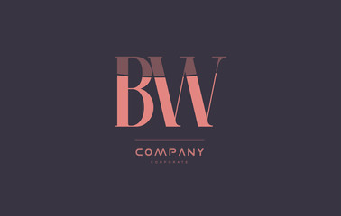 bw b w pink vintage retro letter company logo icon design
