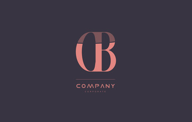 cb c b pink vintage retro letter company logo icon design