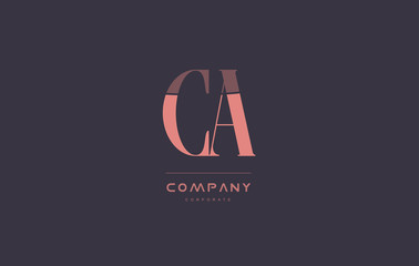 ca c a pink vintage retro letter company logo icon design