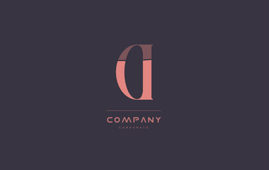 ci c i pink vintage retro letter company logo icon design