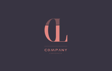 Fototapeta na wymiar cl c l pink vintage retro letter company logo icon design