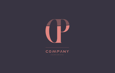 cp c p pink vintage retro letter company logo icon design